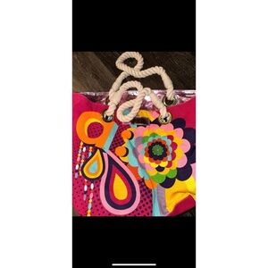 Amika bag beach‎ rope handles spring pink tote hair haircare